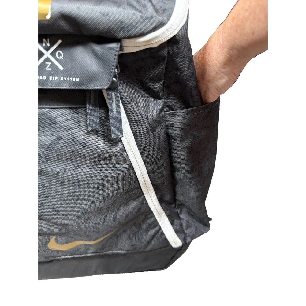 Nike Elite Quad Zip System Backpack Team 2.0 Gray Black Hoops Basketball Max Air